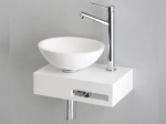 Vasque  lave-mains pour toilettes, suspendu et compacte, parfait pour les espaces restreints, Largeur 40 cm, Profondeur 22 cm, Hauteur 23 cm, résine minéral, Livraison 5-7 jours OFFERTE.